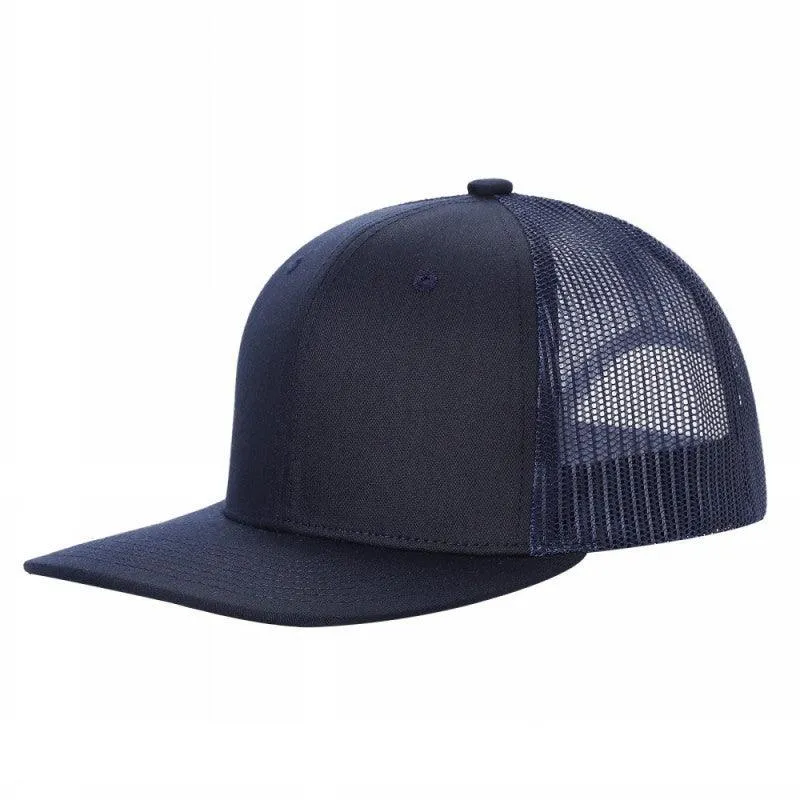 12 Pack Trucker Mesh Hat - Flat Bill, Adjustable, 6-Panel