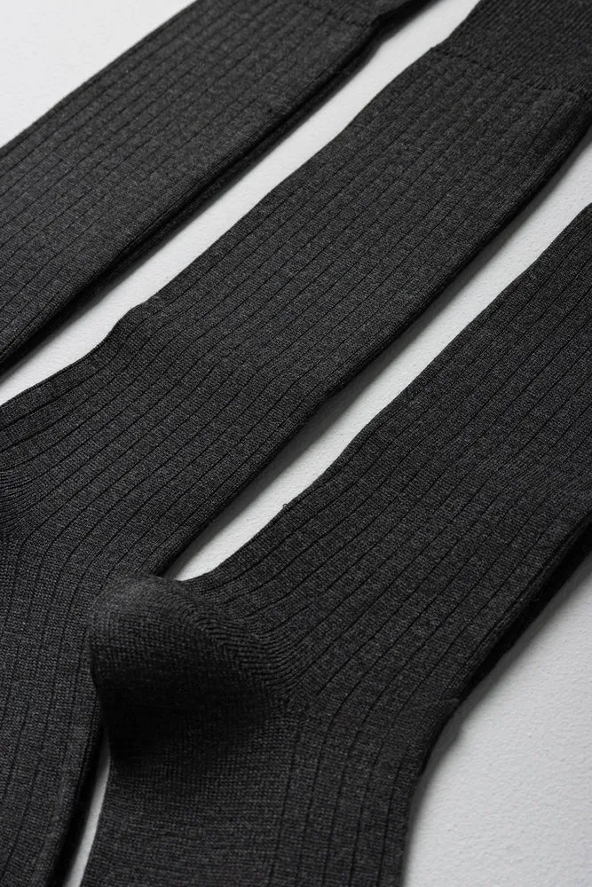 3 Pack Long Socks Grey