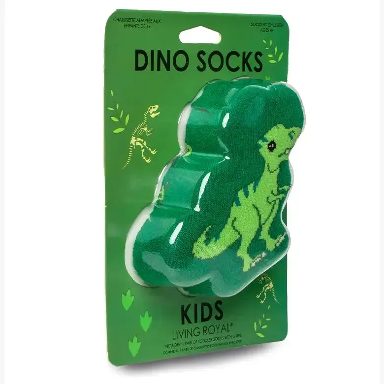 3D Packaged Crew Socks - Dinosaur - "Rawr" - Green