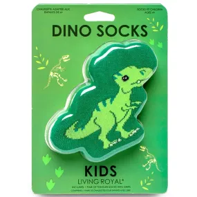 3D Packaged Crew Socks - Dinosaur - "Rawr" - Green