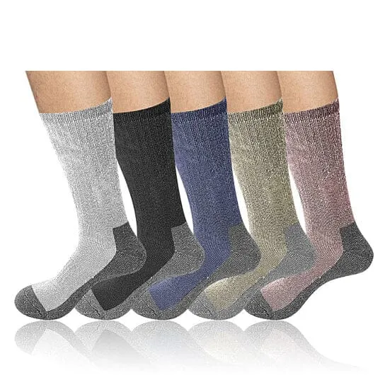 5-Pairs: Men's Warm Thick Merino Lamb Wool Socks for Winter Cold Weathers