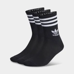 adidas Originals Mid Cut Crew Socks (3 Pack) / Black