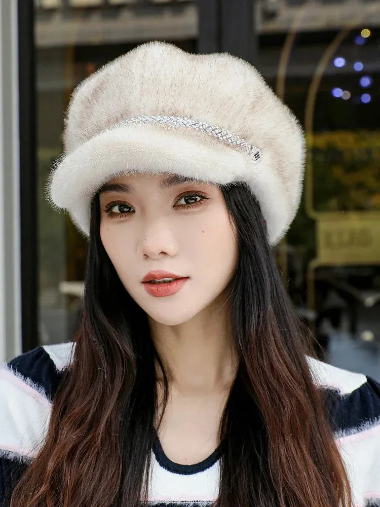 Adjustable Autumn Winter Casual Faux Fur Hat Outdoor Women's Cap