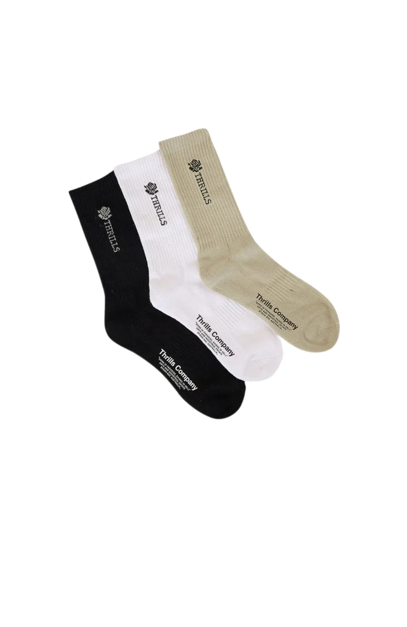 Be Adorned 3 Pack Socks White Black Overcast