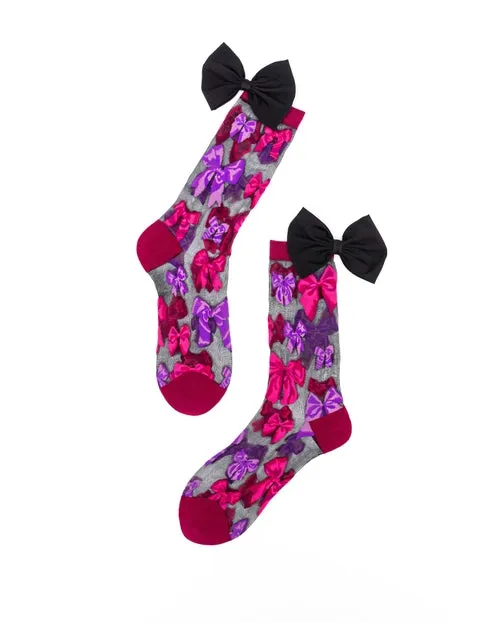 Big Bow Energy Black Sheer Sock By Sock Candy