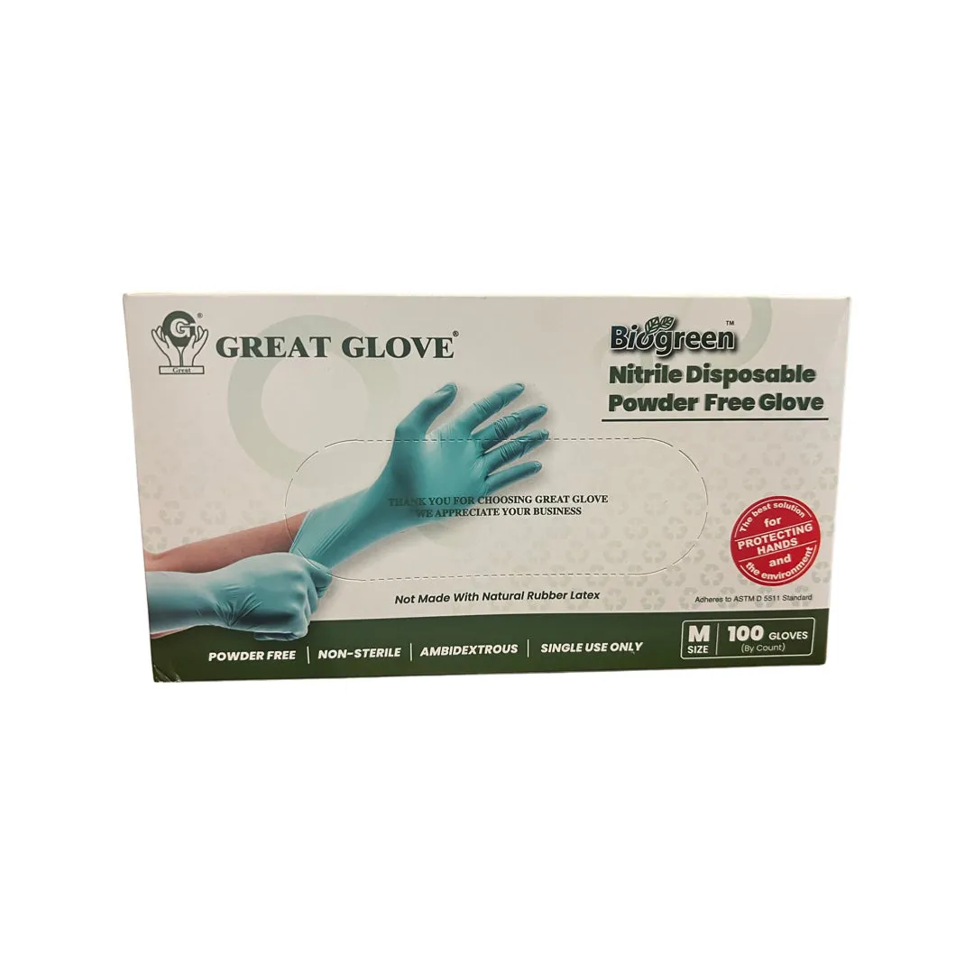 BIOGREEN SOFT Nitrile PF Glove (3.5g, BIODEGRADABLE) NEW!