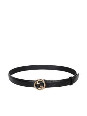 Blondie Thin Leather Belt Black