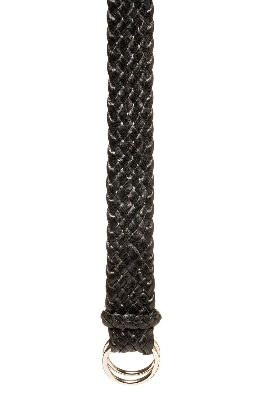 Braided Leather Belt - 9 Strand - Black