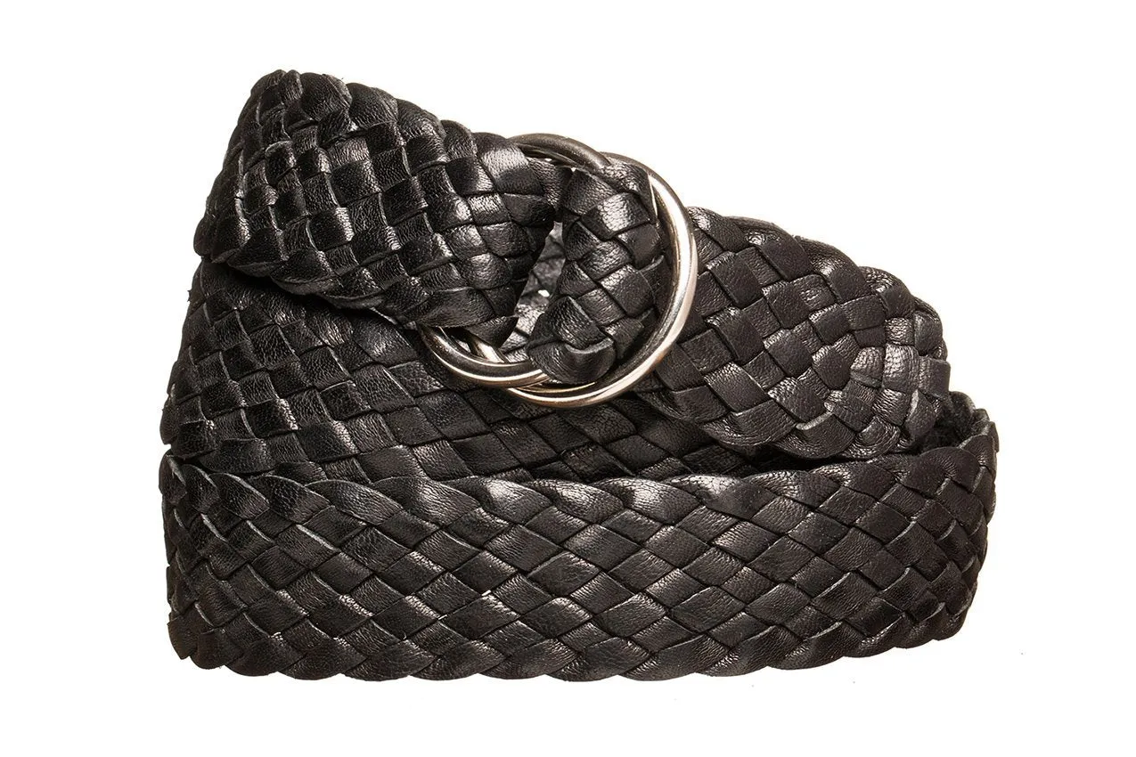 Braided Leather Belt - 9 Strand - Black