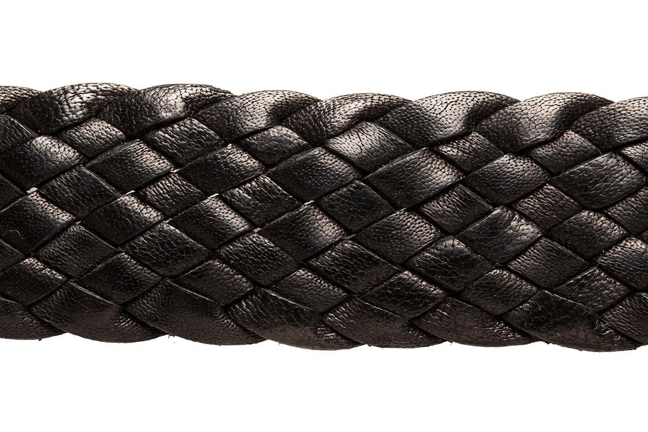 Braided Leather Belt - 9 Strand - Black