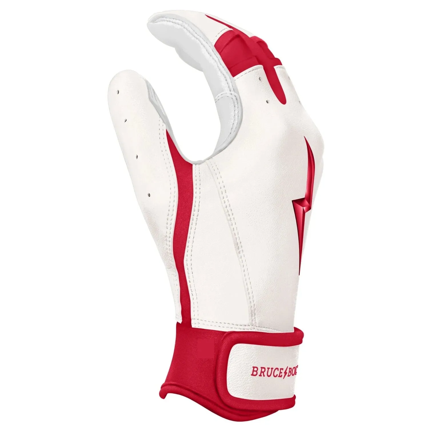 Bruce Bolt - BADER Series Youth Short Cuff Batting Gloves | BADER WHITE