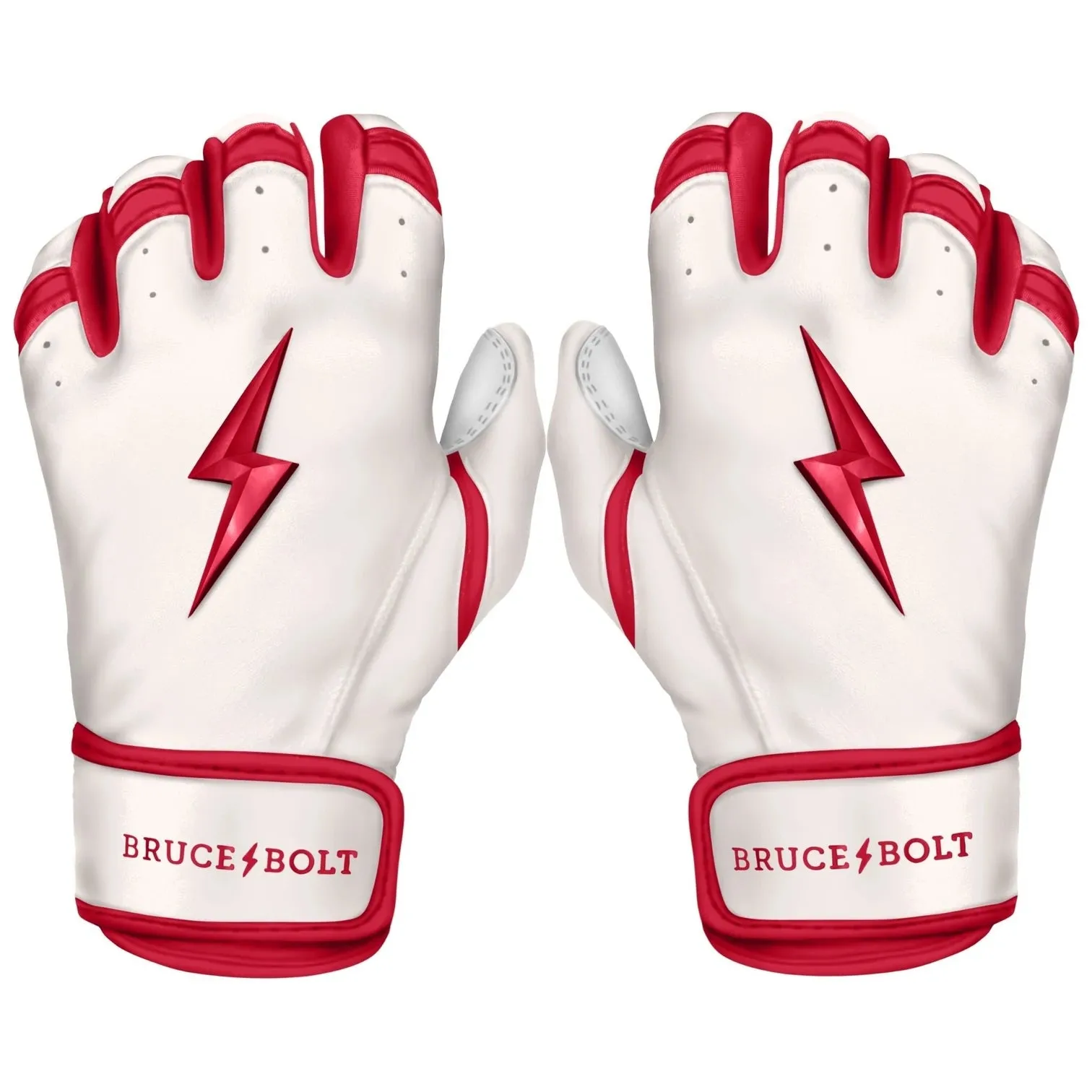 Bruce Bolt - BADER Series Youth Short Cuff Batting Gloves | BADER WHITE