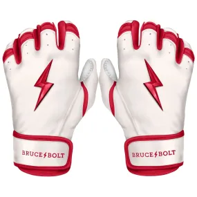 Bruce Bolt - BADER Series Youth Short Cuff Batting Gloves | BADER WHITE