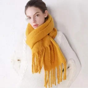 Candy-colored Pashmina with Chic Tassel Wrap Scarfs