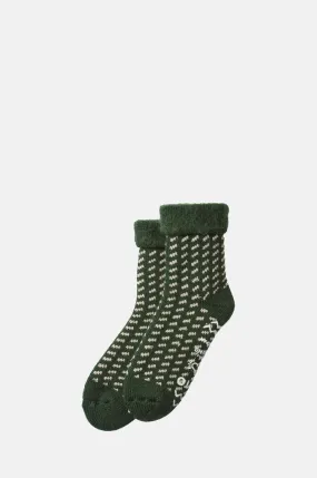 Comfy Room Socks Bird's Eye D.Green