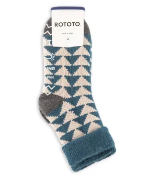 Comfy Room Socks - Sankaku Blue Green/Charcoal