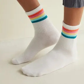 Cotton, Multicolour Striped Tennis Socks