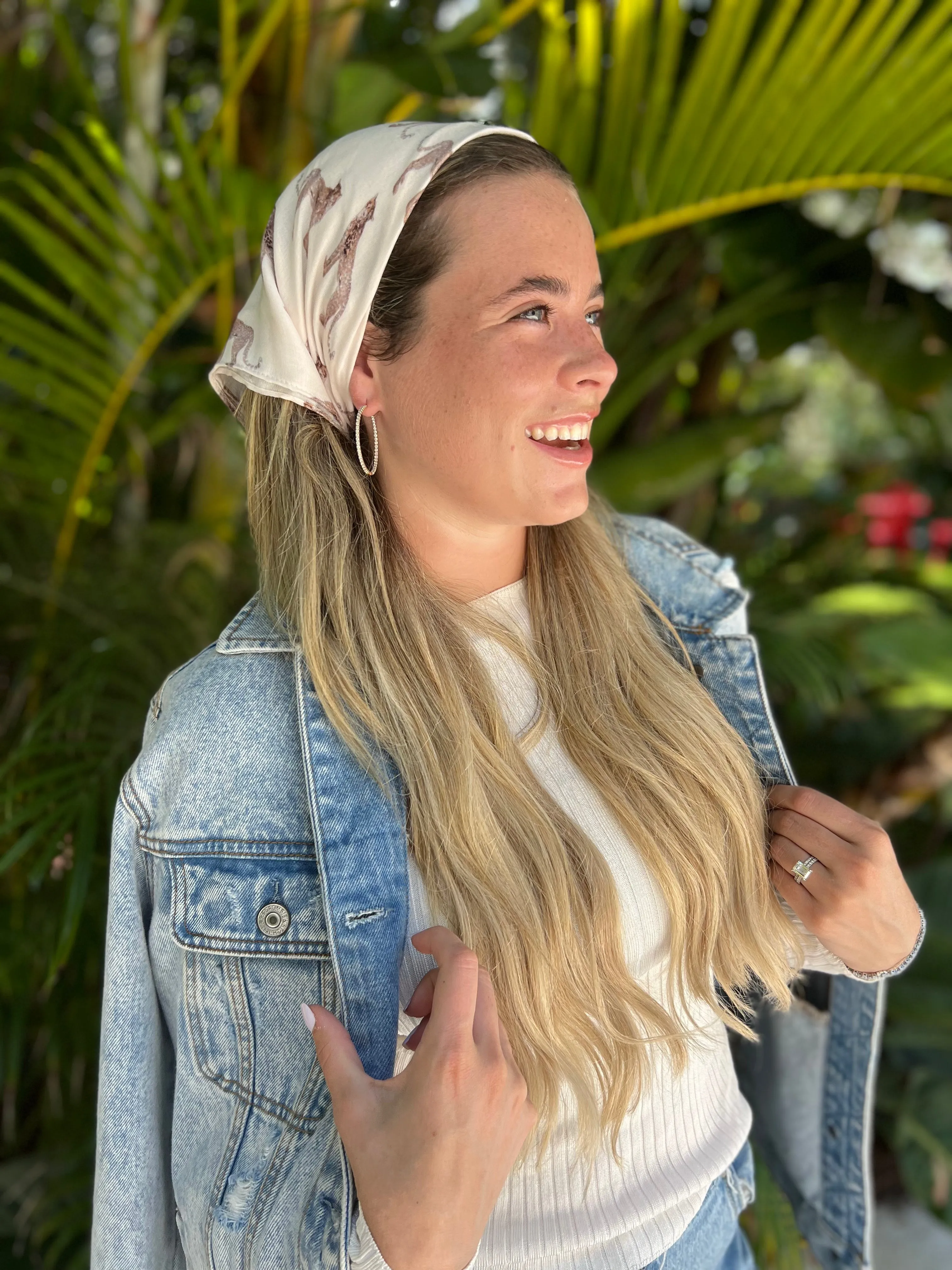 Cream Elegant Cheeta Bandana