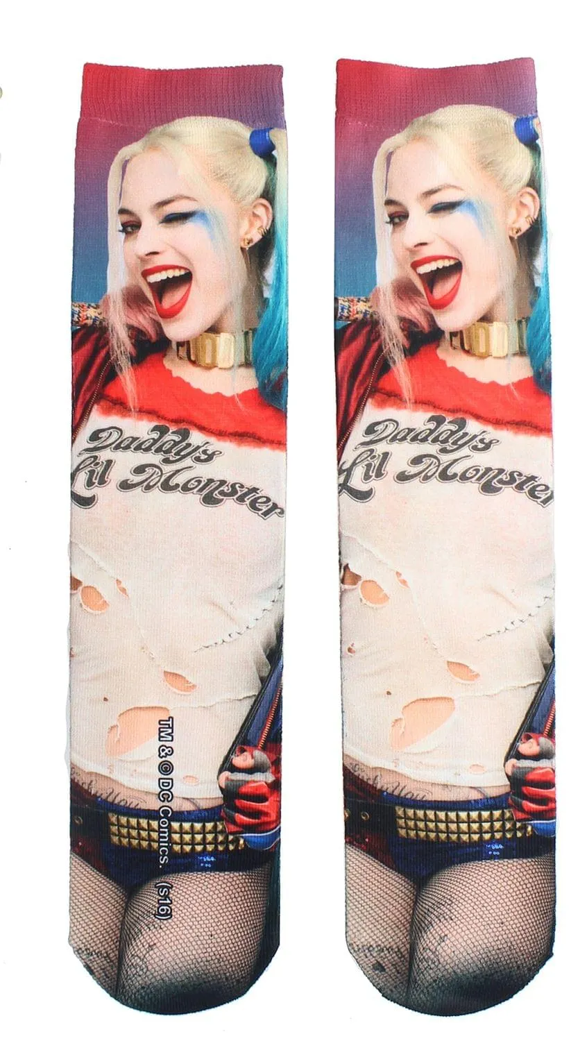 DC Comics Suicide Squad Harley Quinn Sublimated Crew Socks