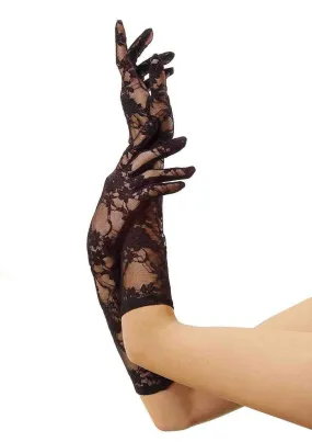 Elbow Length Lace Stretch Gloves