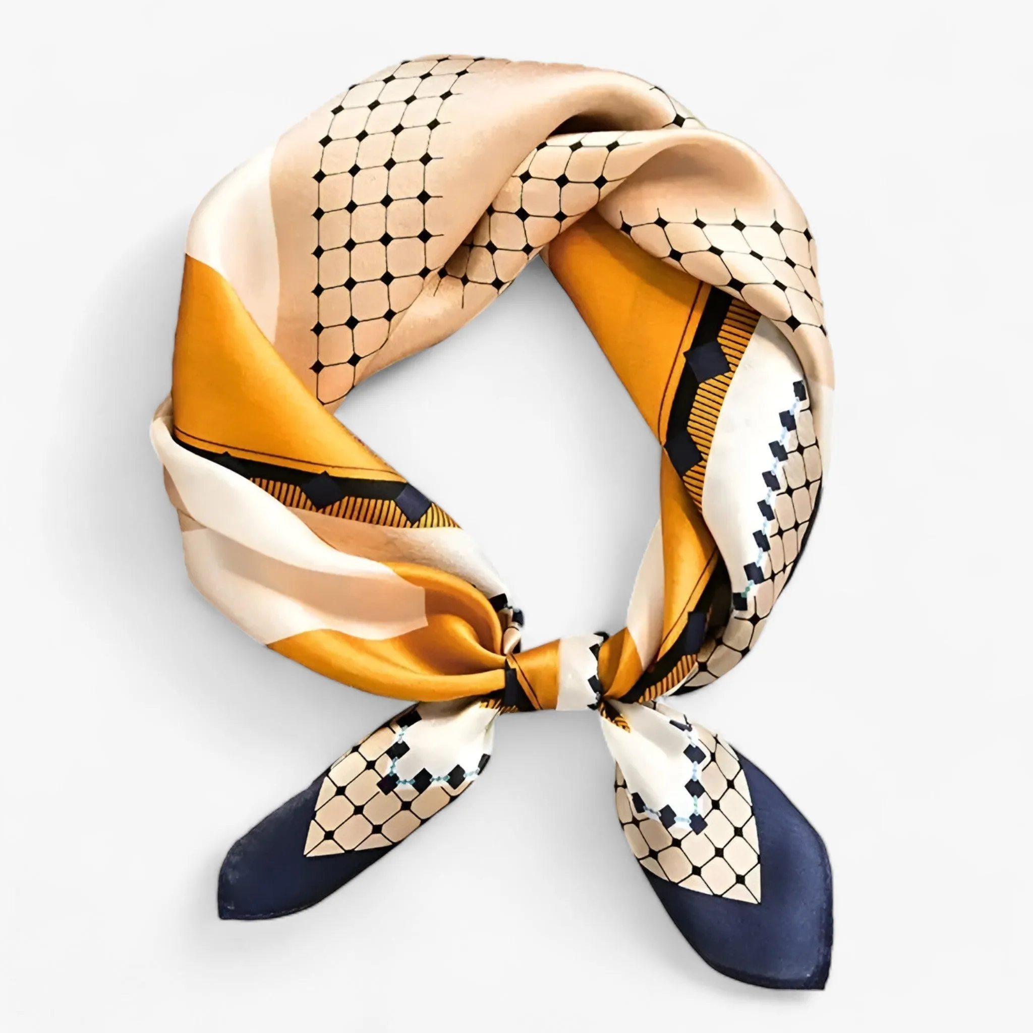 Elegant Geometric Silk Scarf