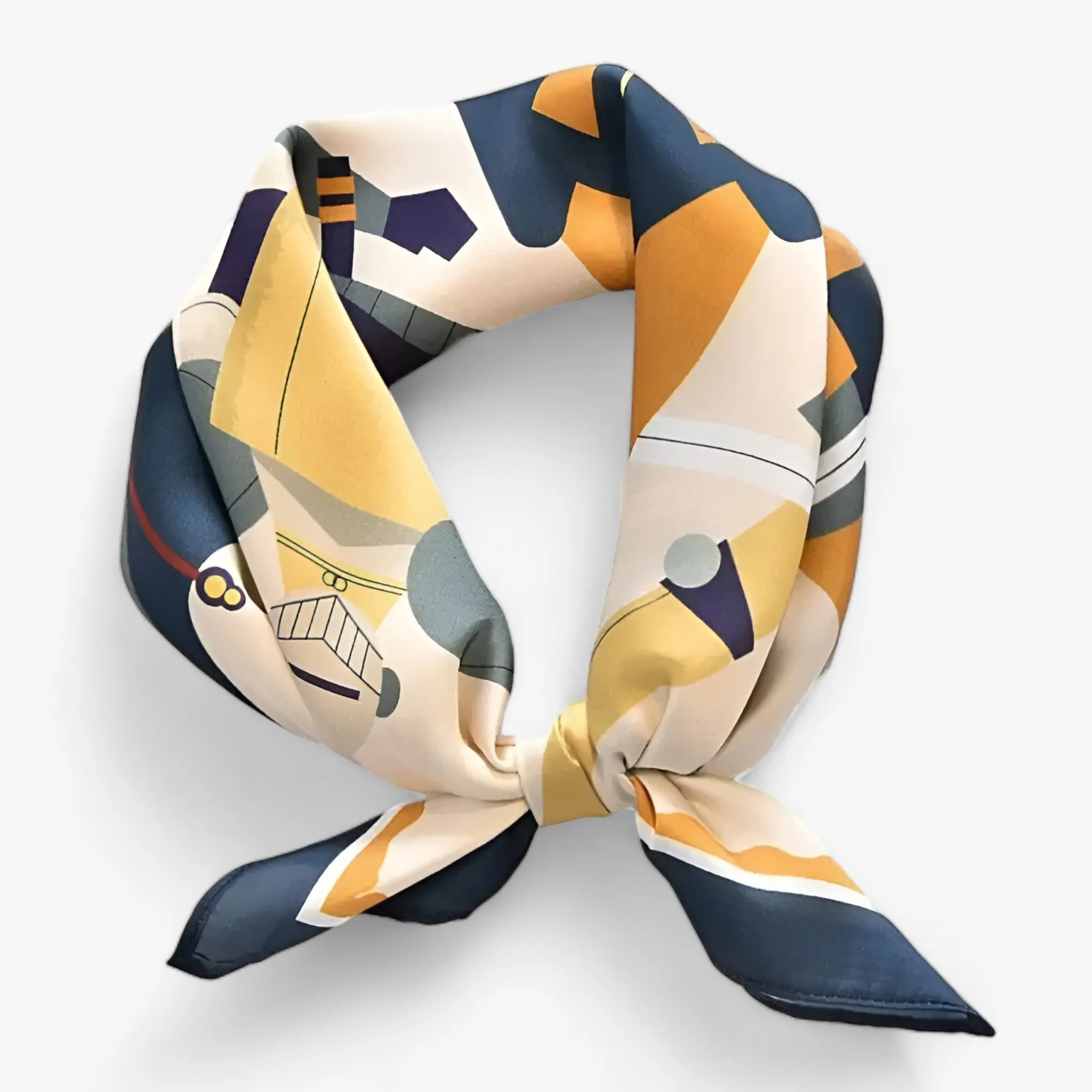 Elegant Geometric Silk Scarf