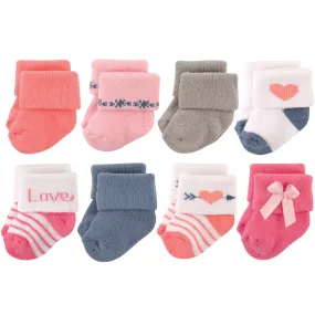 Hudson Baby Cotton Rich Newborn and Terry Socks, Love