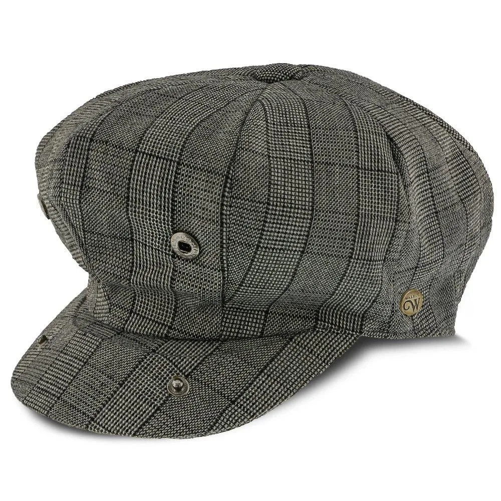 Innovator - Walrus Hats Grey Plaid Polyester 8 Panel Newsboy Cap