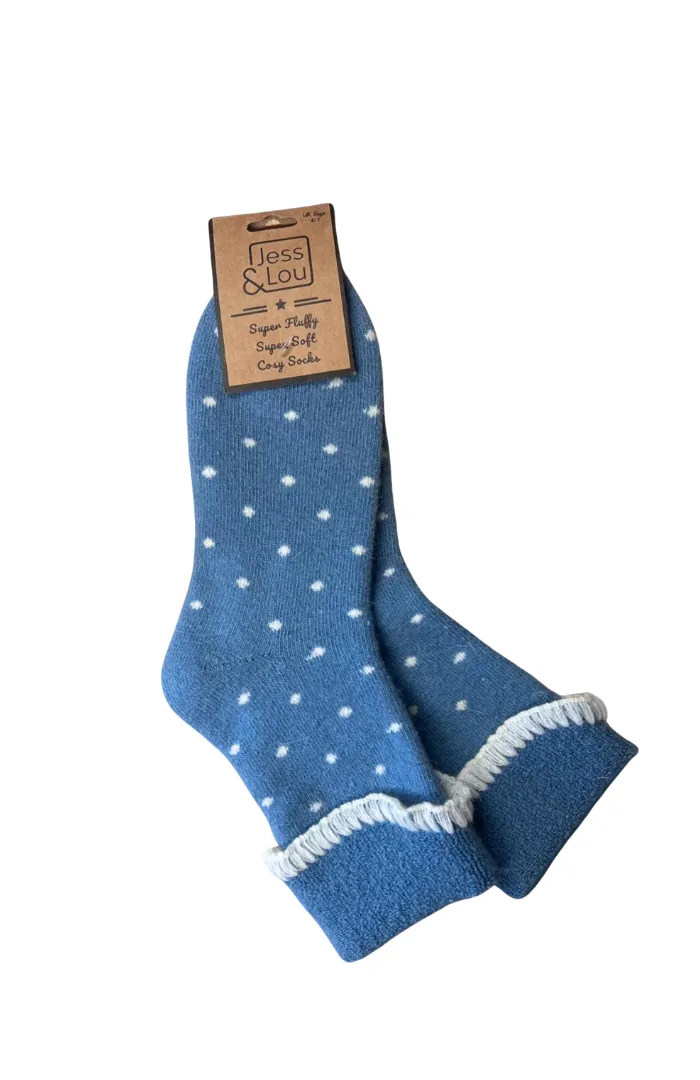 Jess & Lou Super Cosy Dotty Cuff Socks