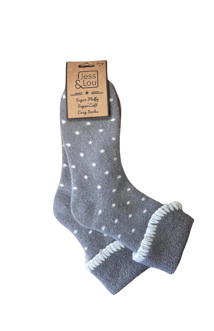 Jess & Lou Super Cosy Dotty Cuff Socks