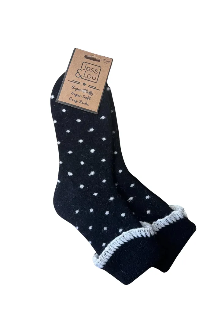 Jess & Lou Super Cosy Dotty Cuff Socks