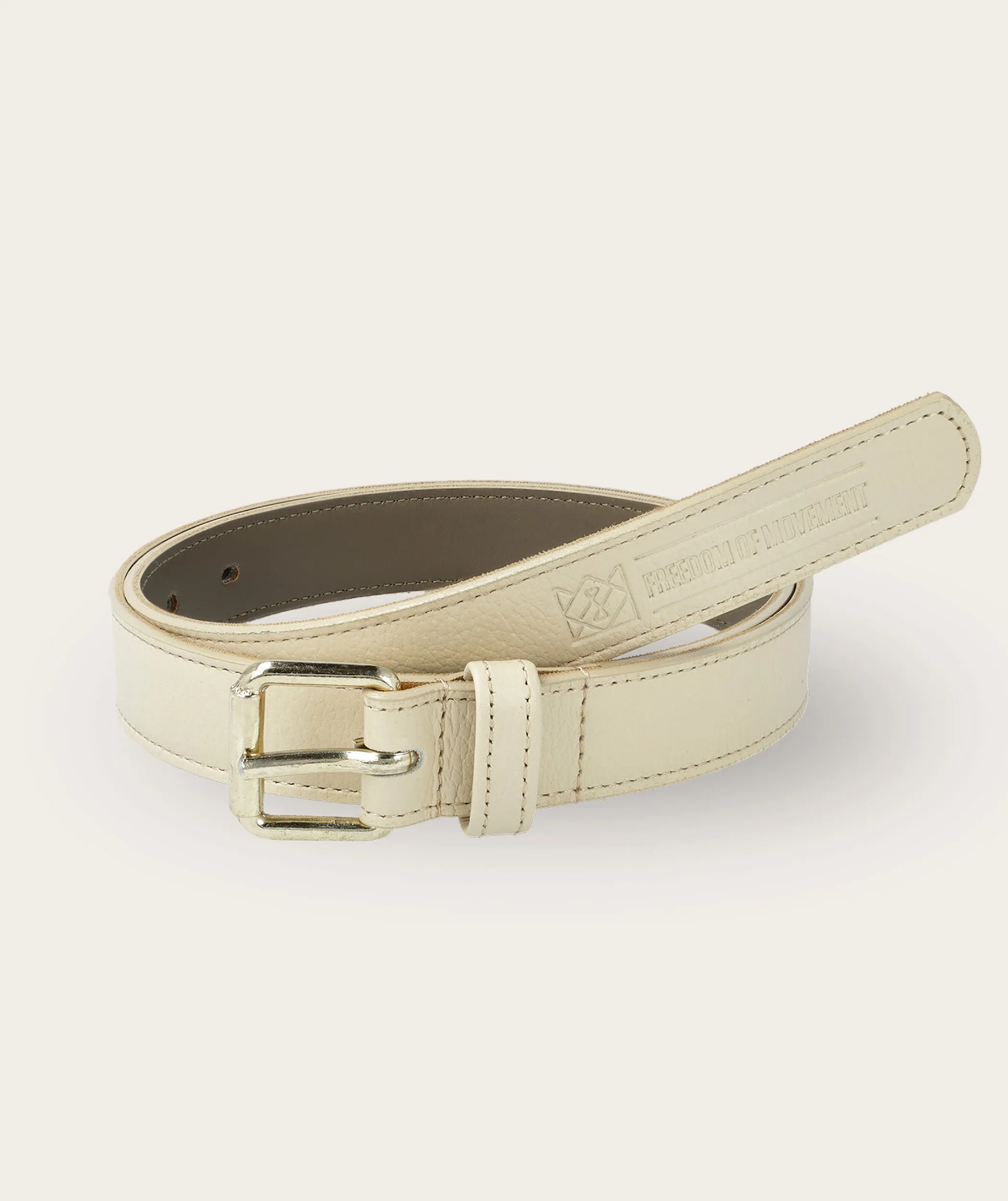 Ladies Nude Belt - Gold Buckle