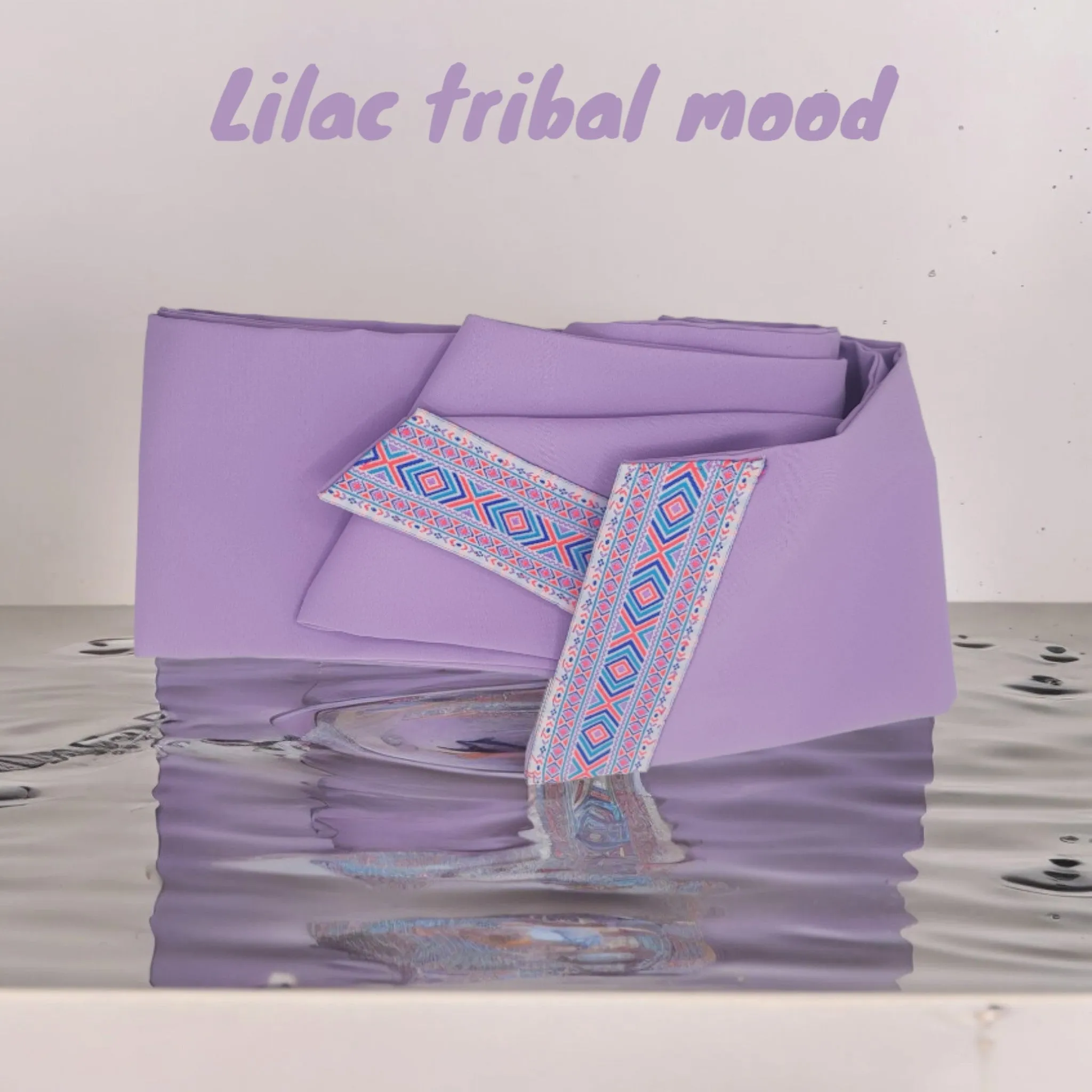 Le Foulart Multi-functional Scarf Lilac Tribal