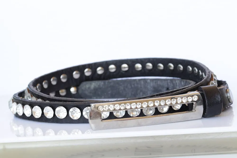 Leather studded belts for women