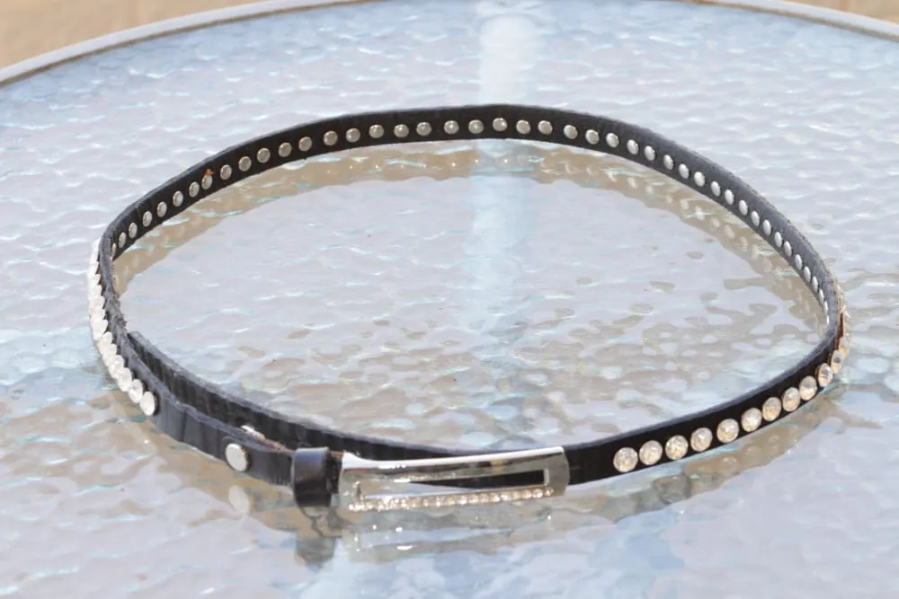 Leather studded belts for women