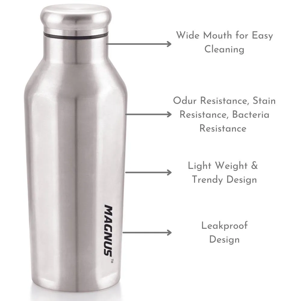 Magnus Sporty Single Wall Stainless Steel Bottle for Men & Women(BPA Free, Leakproof) 550 ml Bottle