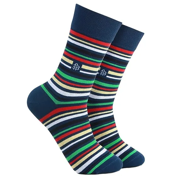 Men's Designer Signature Socks - Navy