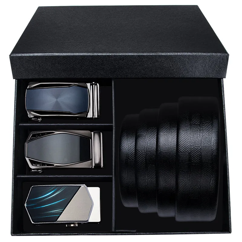 Men's Genuine Leather Set | Belt With Automatic Buckle