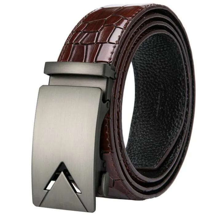 Men's Leather Belt With Automatic Buckle