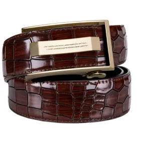 Men's Leather Belt With Automatic Buckle