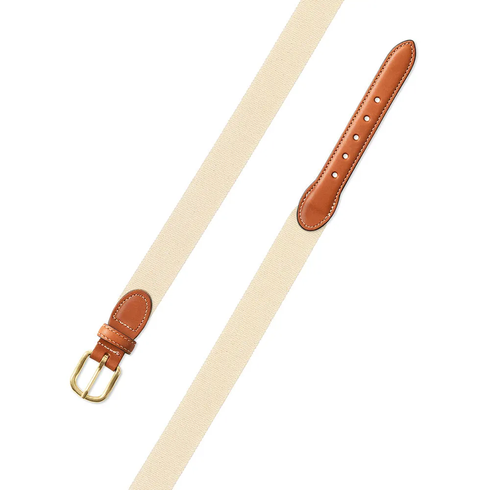 Natural Belgian Stretch Leather Tab Belt