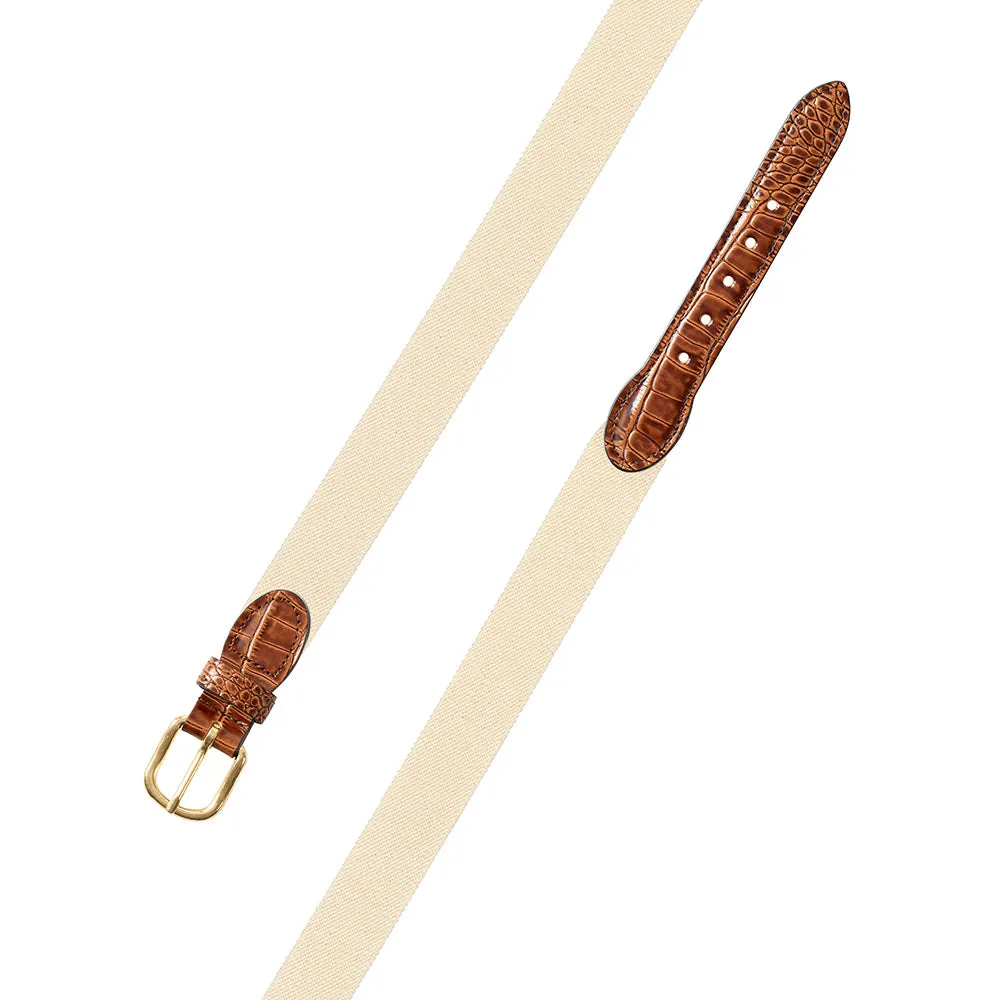 Natural Belgian Stretch Leather Tab Belt