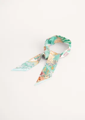 SAFFRON SATIN SCARF - JUNGLE TEAL