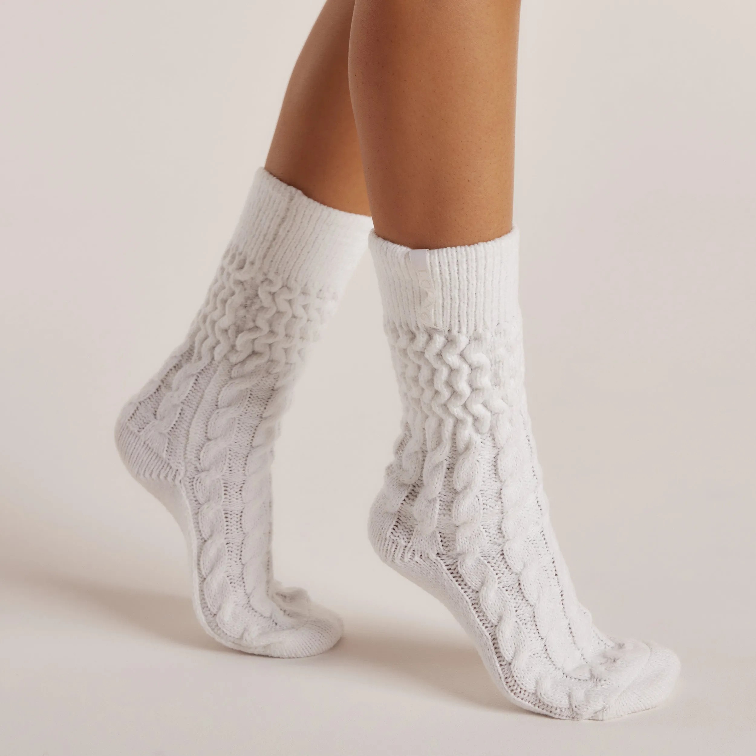 Snug Knitted Socks - White