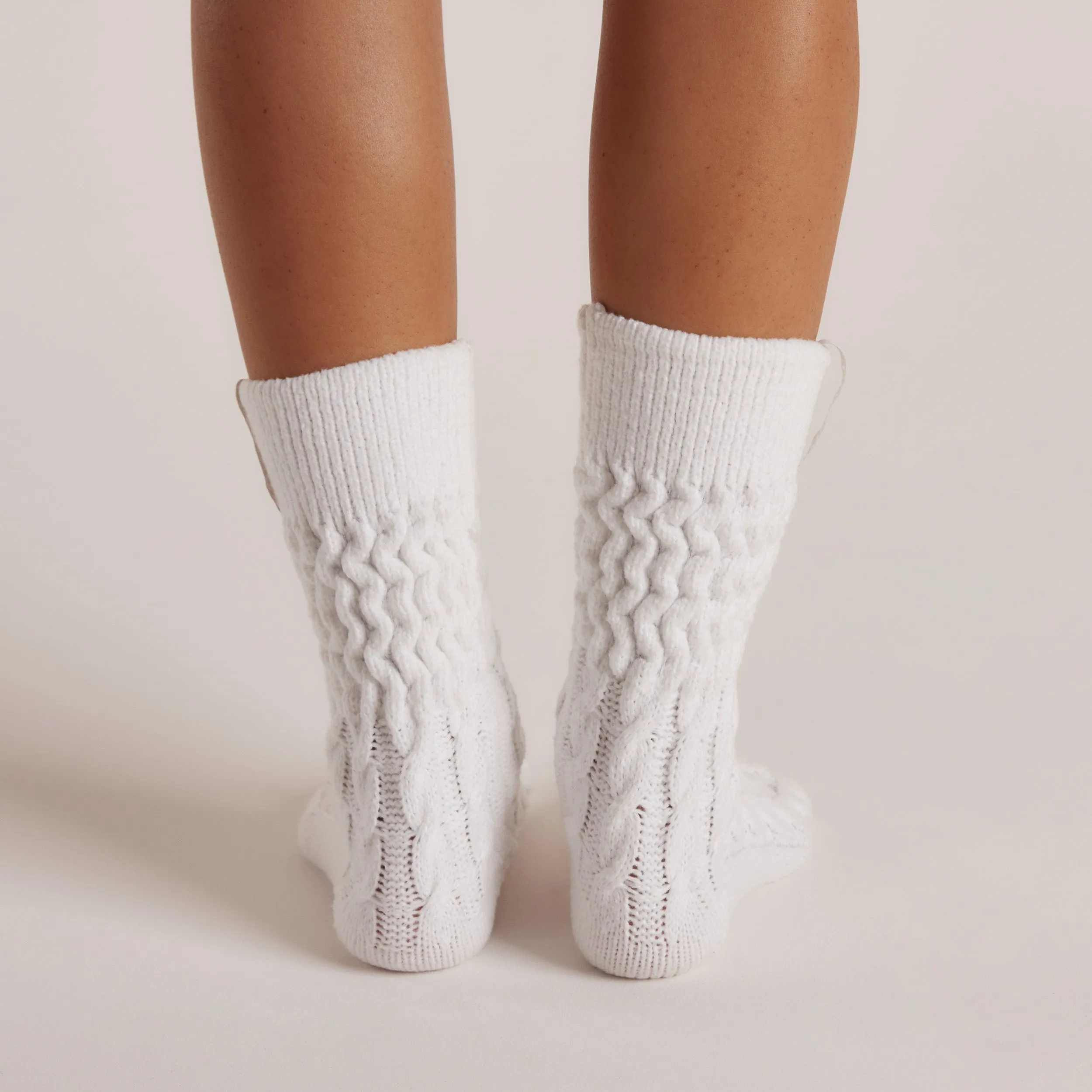 Snug Knitted Socks - White