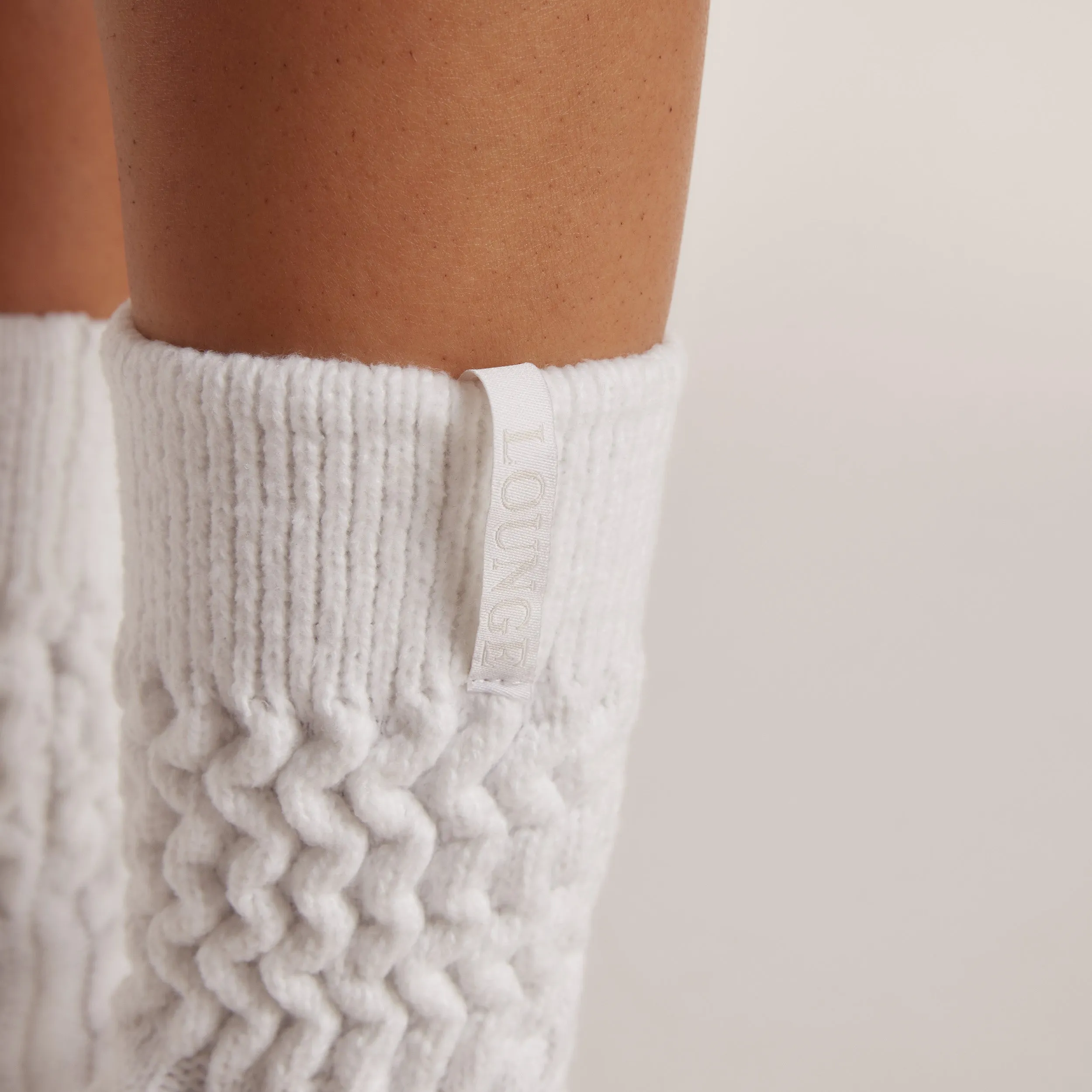 Snug Knitted Socks - White