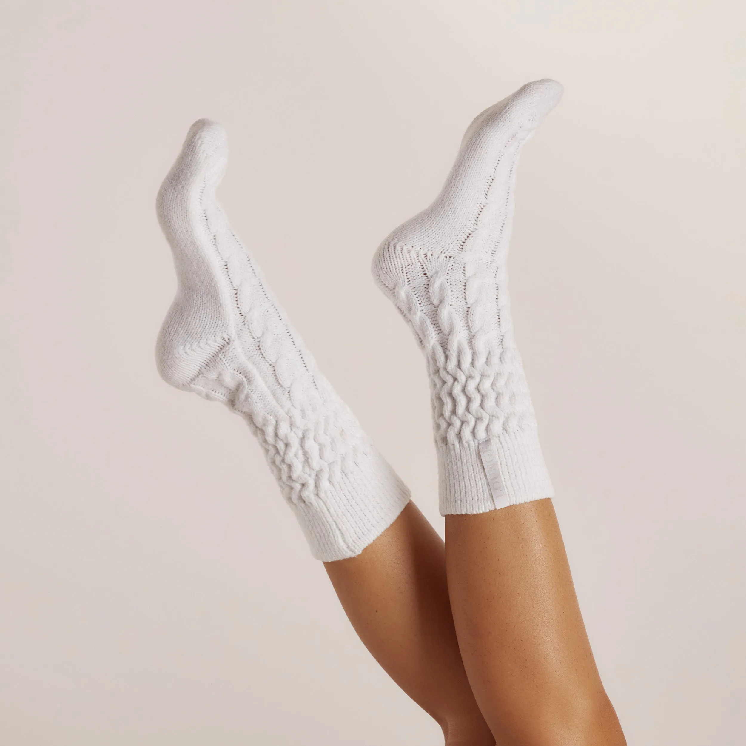 Snug Knitted Socks - White