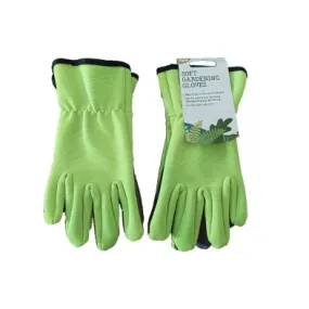 Soft Gardening Gloves - Green and Dark Grey