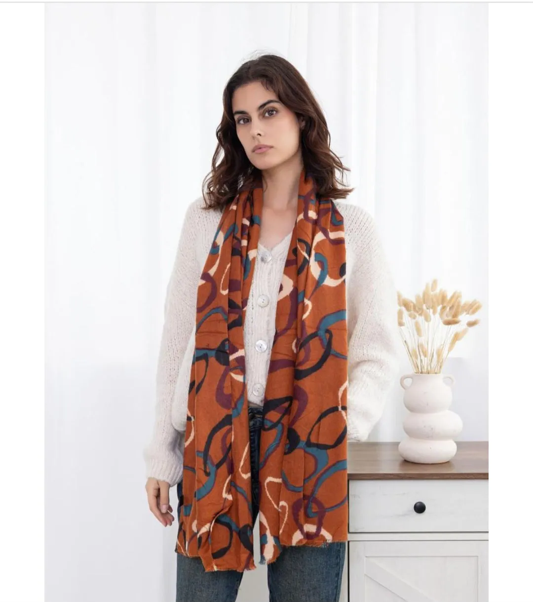 The Marie abstract circles print Scarves