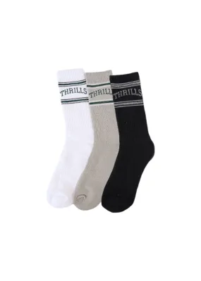 THRILLS - Believe 3 Pack Sock - White/Quiet Grey/Black